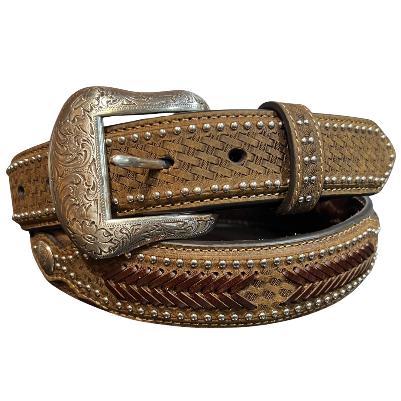 Nocona Belt Co Genuine store Ostriche Gold Buckle Belt Size 32