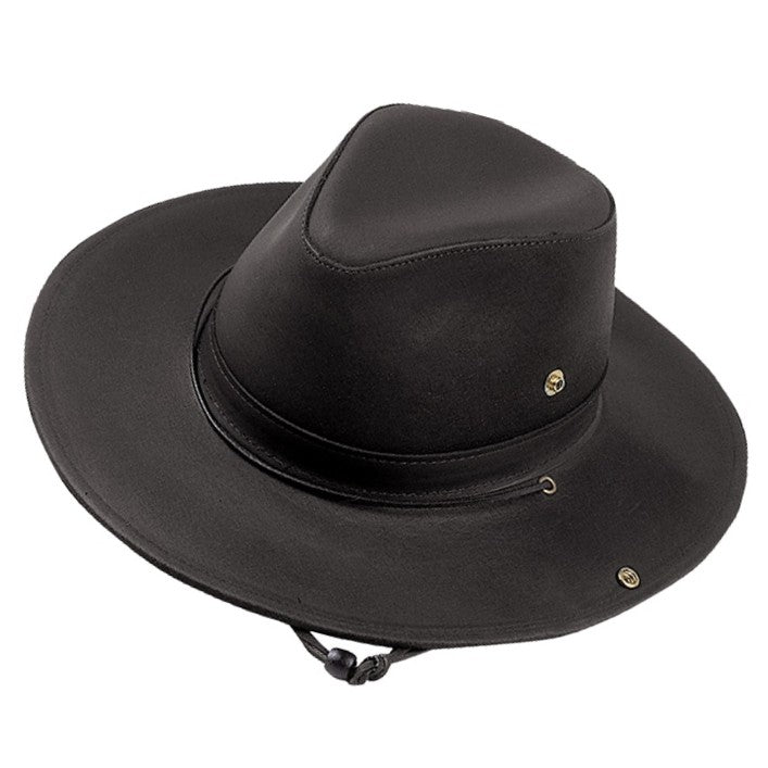 Henschel Aussie Black Leather Hat 0334-14