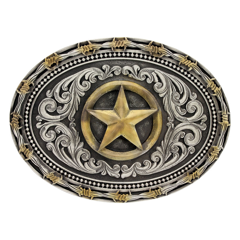 Montana Silversmiths Barbed Wire Classic Star Buckle A530