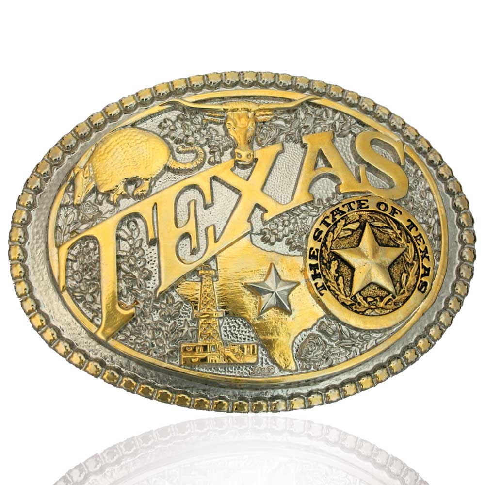 Montana Silversmiths Two-Tone Texas Heritage Buckle 60811TXP2
