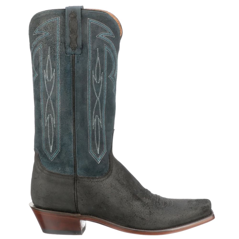 Lucchese Brazos Black and Blue Nubuck Men's Boot M3435