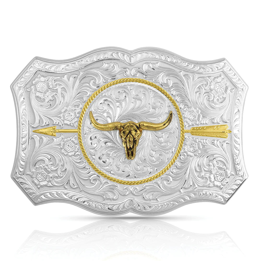 Iconic Longhorn Silver Belt Buckle