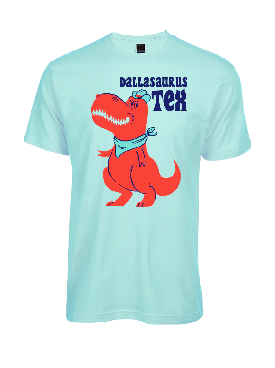 Bullzerk Kids Teal Dallasaurus Tex T-Shirt K-102