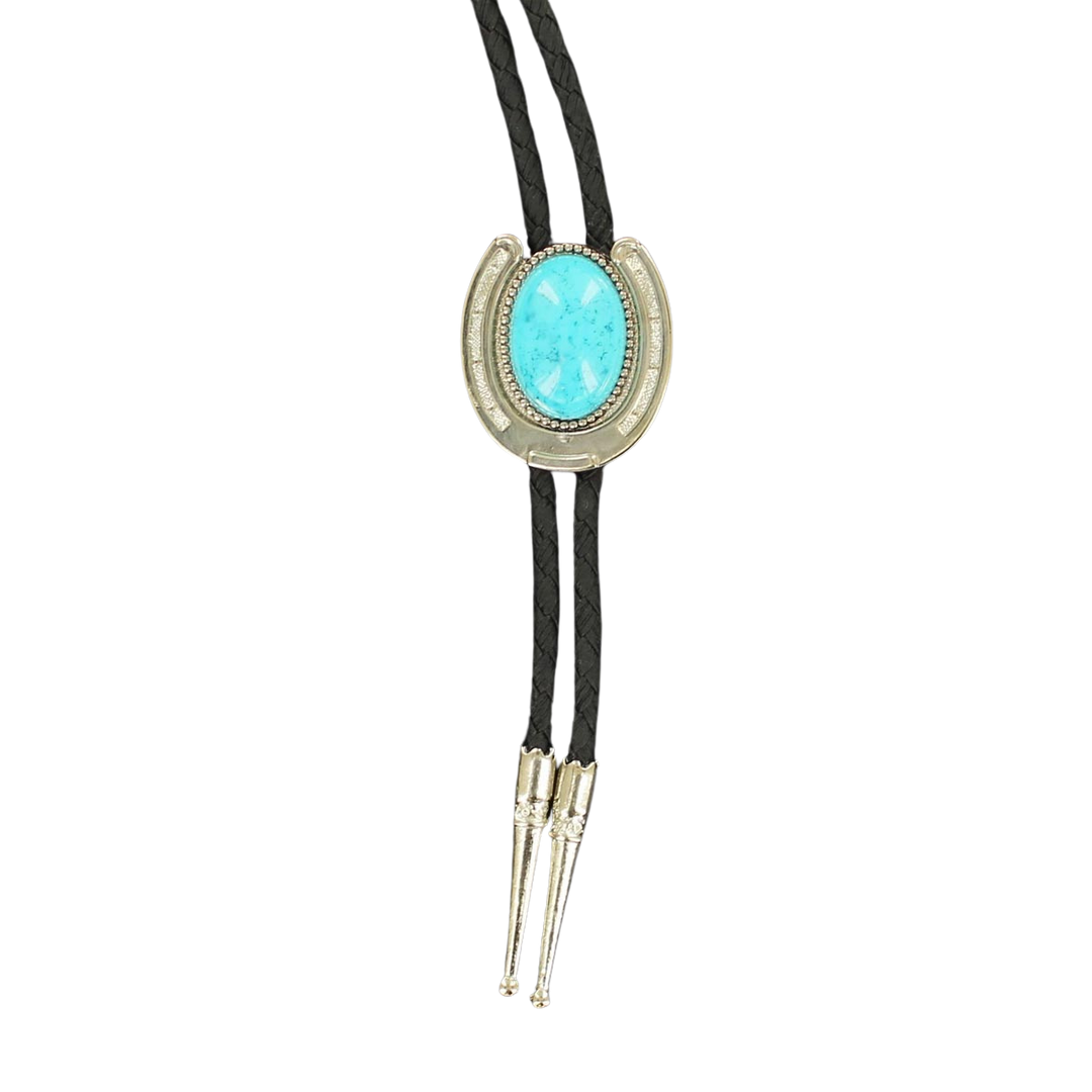 M&F Horseshoe Turquoise Bolo Tie 22108