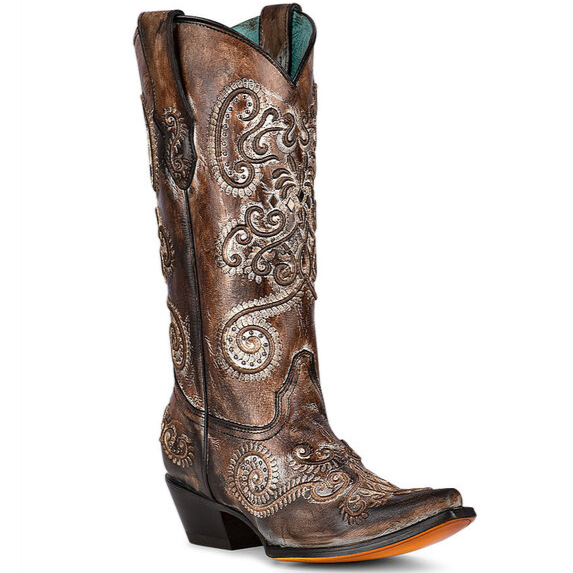 Corral Brown Embroidered Boot C3848