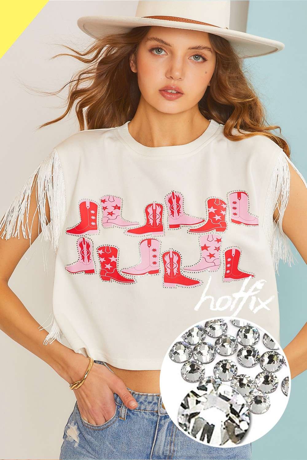 Boots Print French Terry Top CT33720