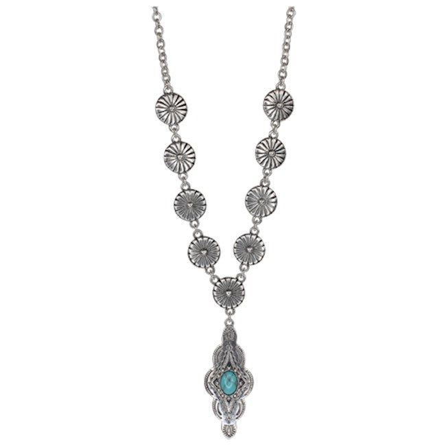 Justin Flower Diamond Concho Necklace 24029NJ1