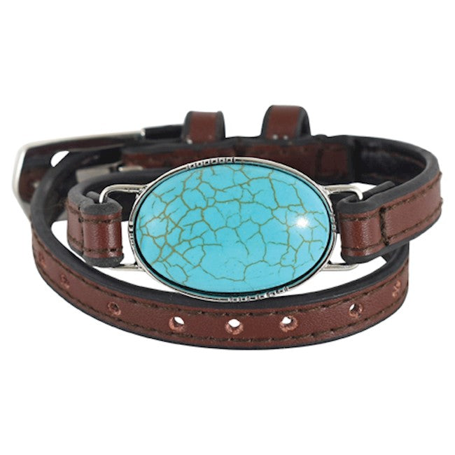 Justin Genuine Leather Faux Turquoise Bracelet 22122BJ1