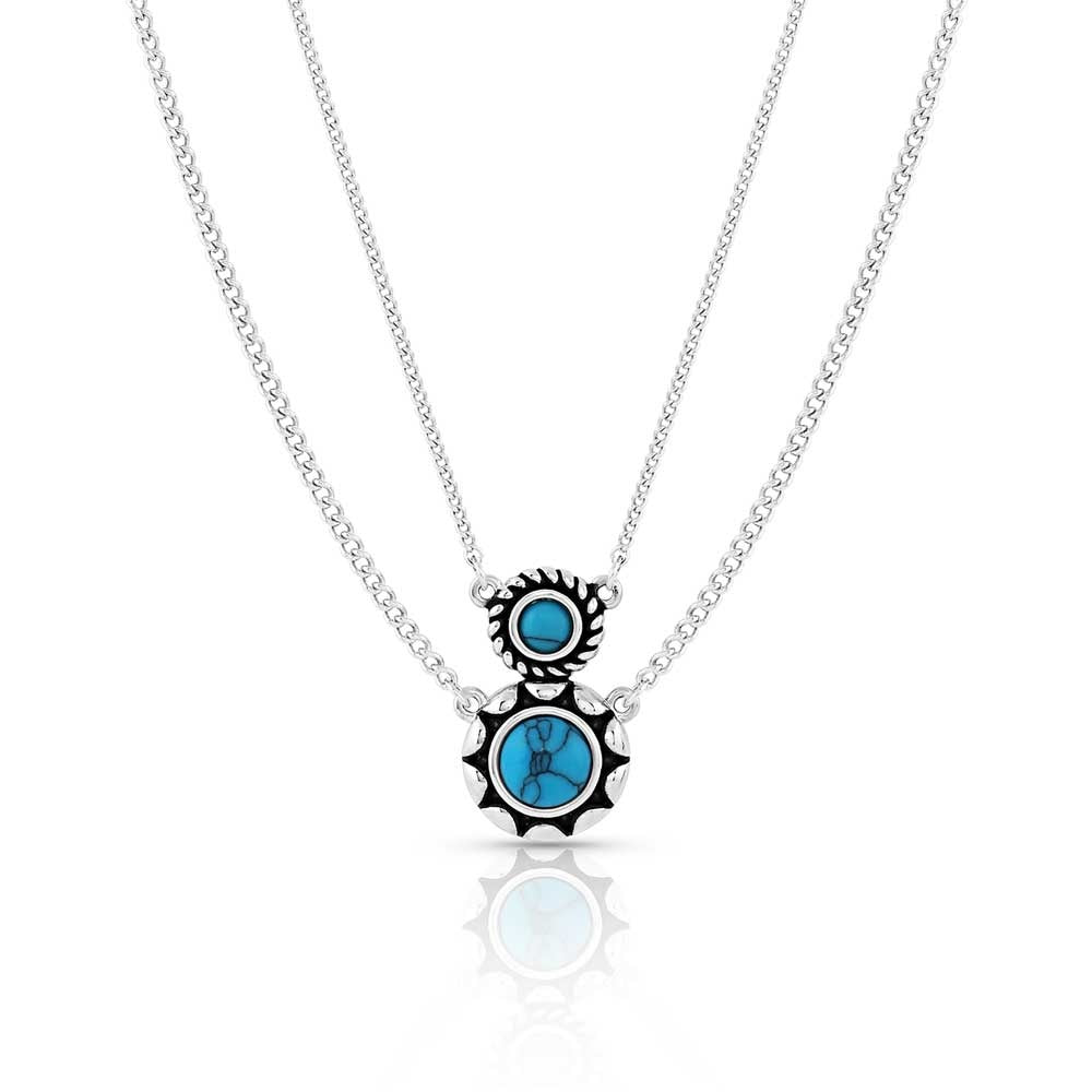 Montana Silversmiths Dueling Moons Studded Turquoise Necklace NC5131