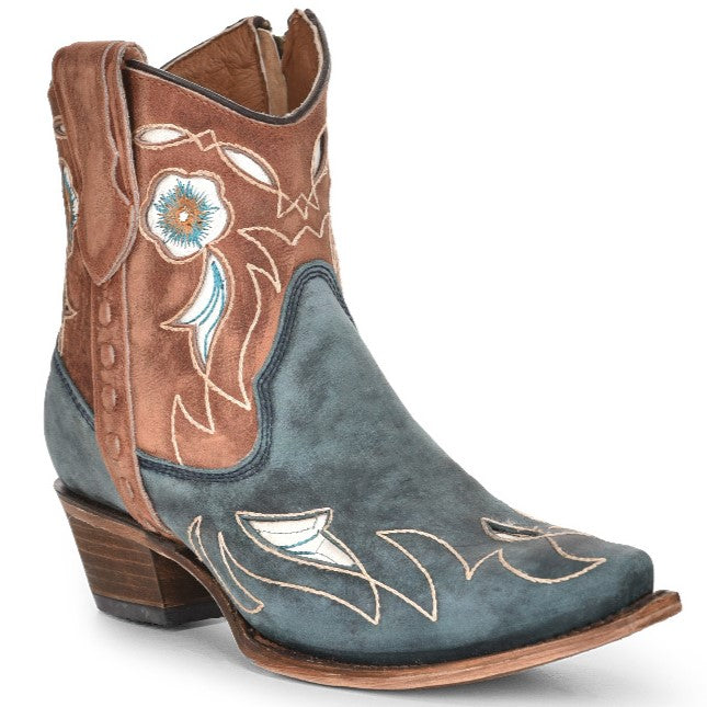 Circle G Blue and Brown Floral Women's Bootie L5940 Wild Bill's Western Store Circle G Blue and Brown Floral Women's Bootie L5940 Wild Bill's Western Store
