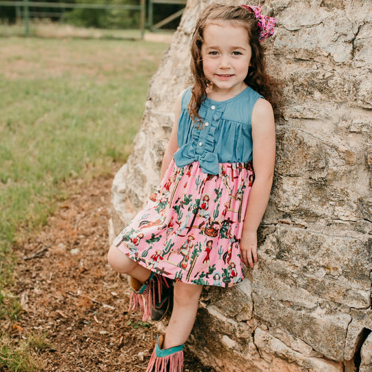 Shea Baby Denim Western Girl's Dress SDR38