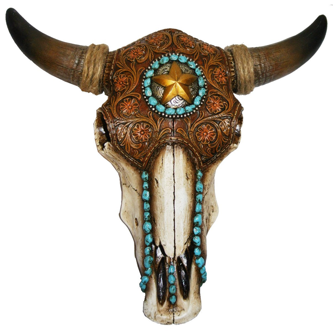 DeLeon Bull Skull Tooled Leather 12699