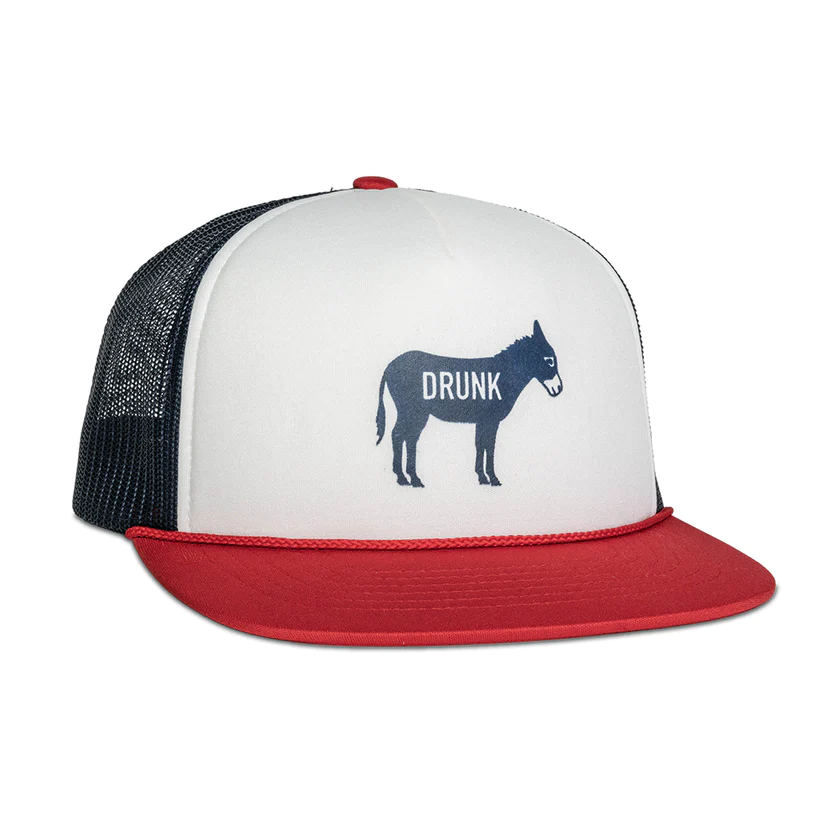 Cowboy Cool Drunk A$$ White Navy Red Cap H690