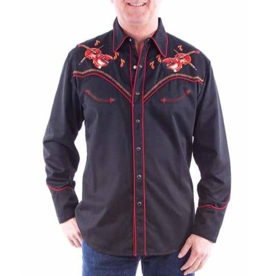 Scully Dueling Fiddles Men's Button Up P917
