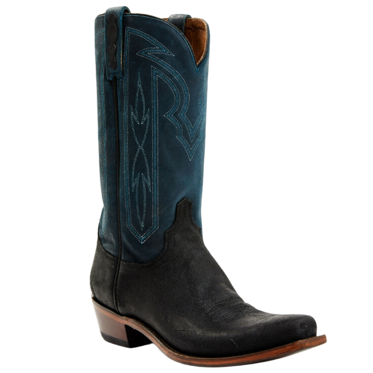 Lucchese Brazos Black and Blue Nubuck Men's Boot M3435