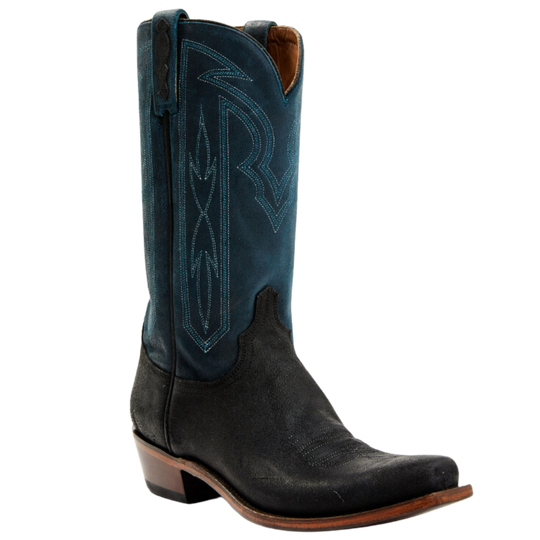 Lucchese Brazos Black and Blue Nubuck Men's Boot M3435