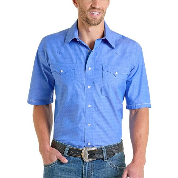Panhandle Slim Solid Blue Men's Western Snap RMN3S06546
