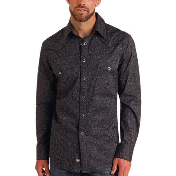 Rock & Roll Paisley Black Men's Western Snap BMN2S05839 Wild Bill's Western Store Rock & Roll Paisley Black Men's Western Snap BMN2S05839 Wild Bill's Western Store
