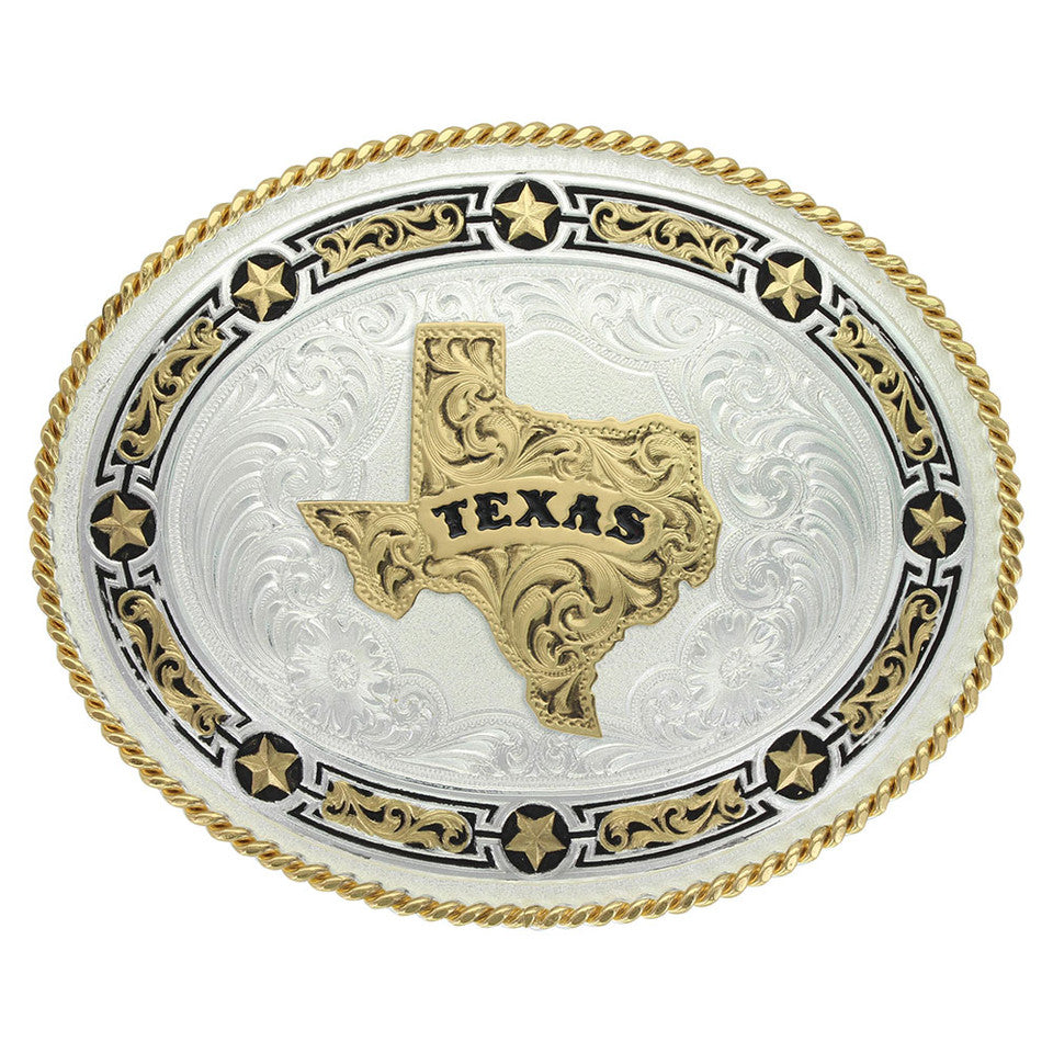 Star Links Western Belt Buckle with State of Texas 11310-610TX-BK