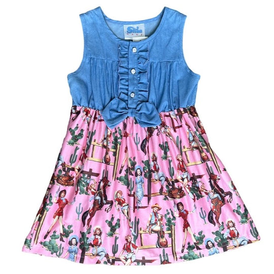 Shea Baby Denim Western Girl's Dress SDR38