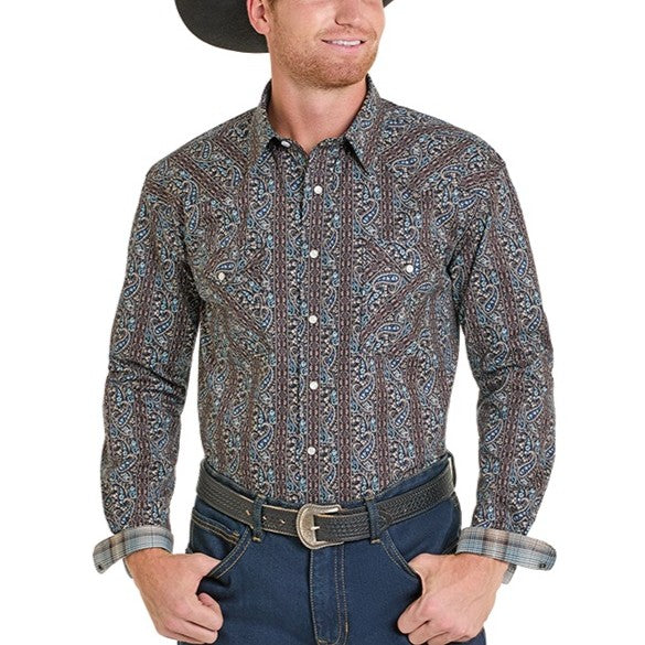 Panhandle Slim Dark Paisley Men's Western Snap RMN2S07088