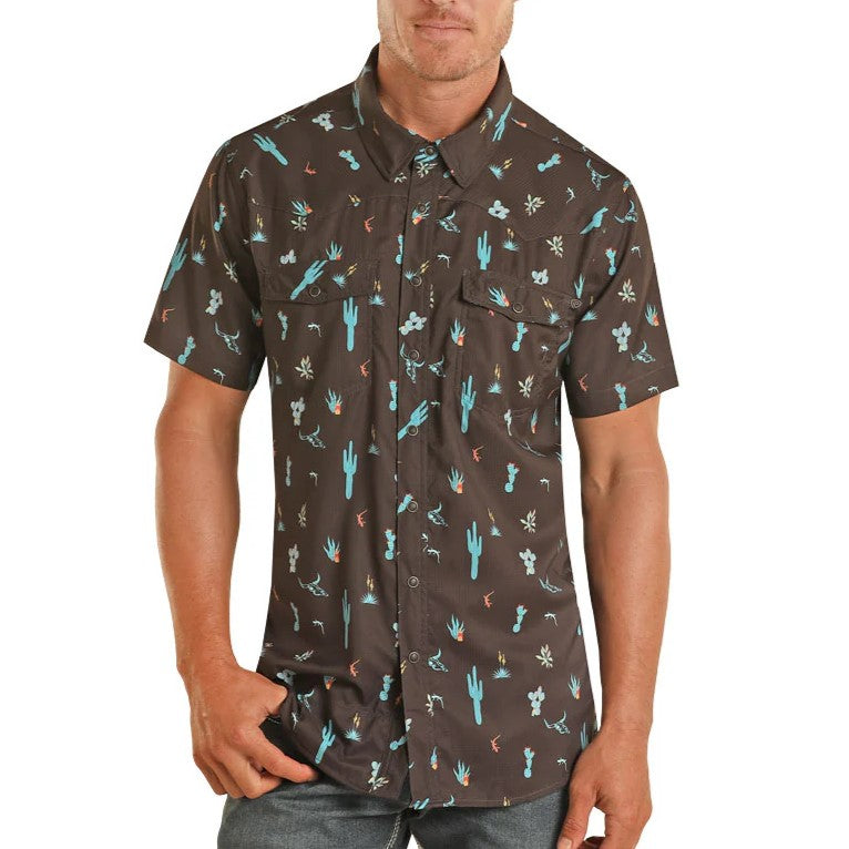 Rock Roll Desert Cactus Men's Button Up BMN3S04221
