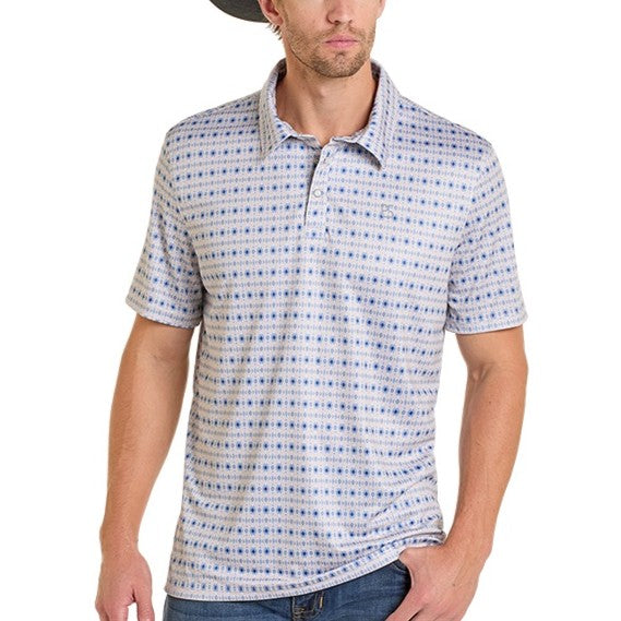 Panhandle Slim Blue Print Men's Polo TM51T07269