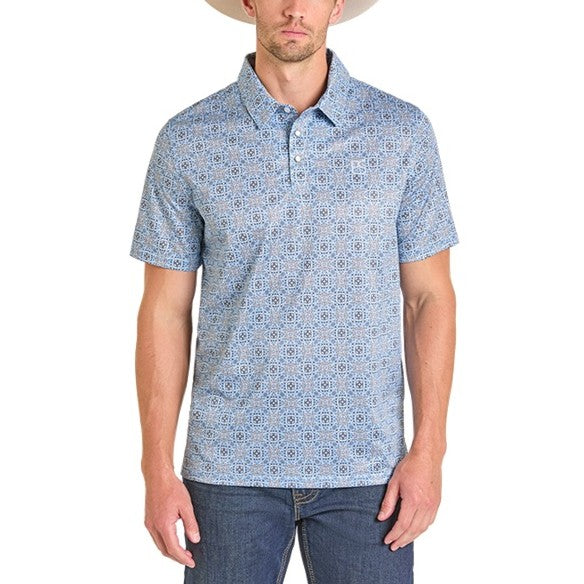 Panhandle Slim Baby Blue Print Men's Polo TM51T07247