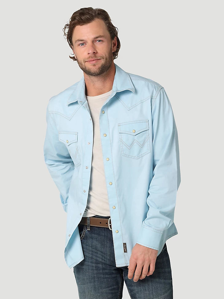Wrangler Retro Denim Shirt Cool Blue 2324804