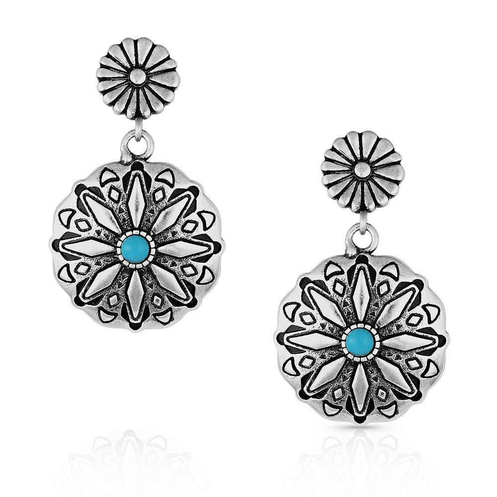 Montana Silversmiths Starbrite Turquoise Coin Earrings ER4894