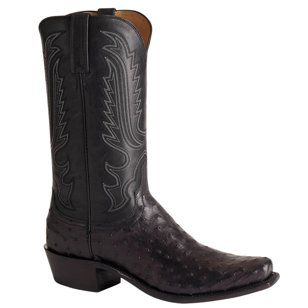 Lucchese Luke Black FQ Ostrich Men's Boot N1155