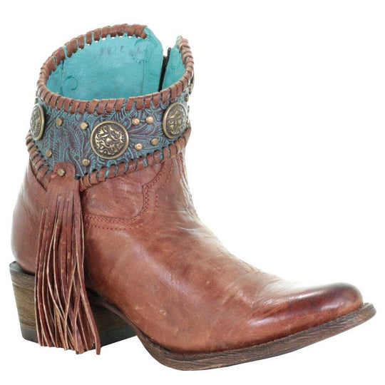 Corral Fringe Concho Bootie A3196