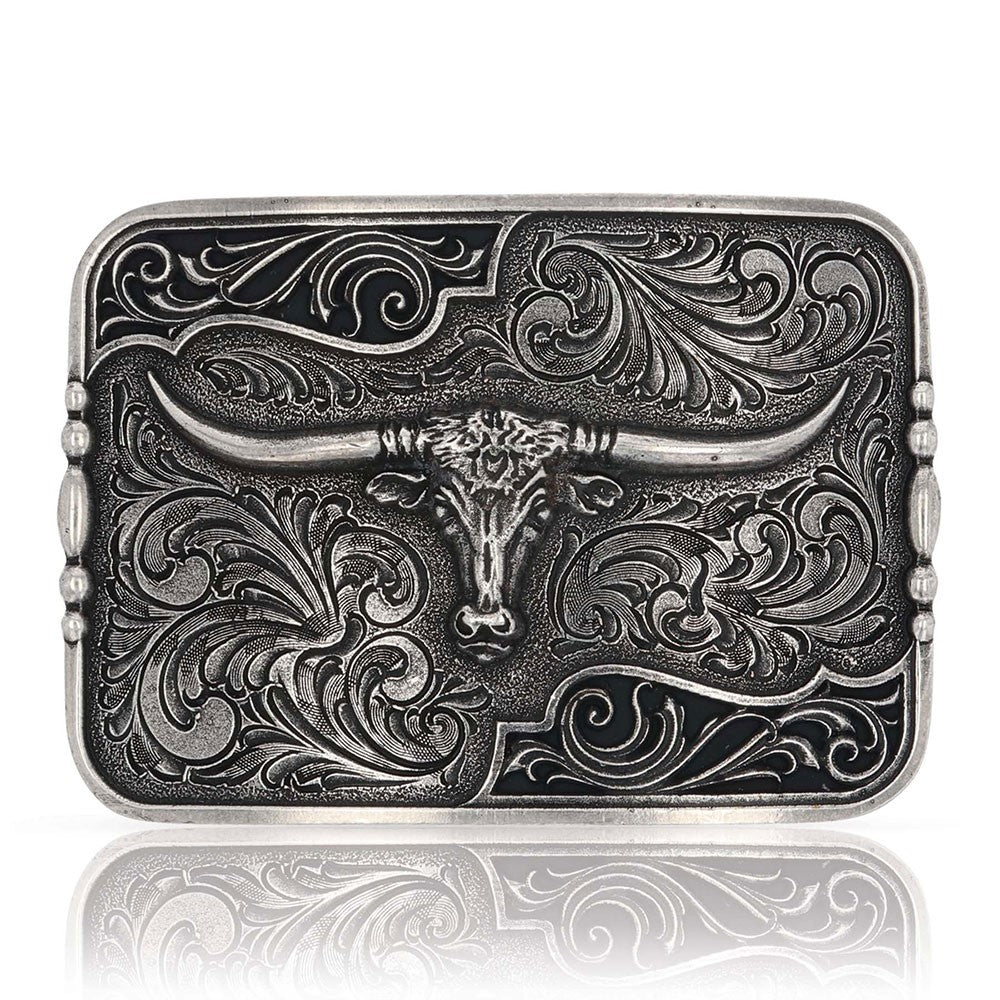 Montana Silversmiths Antiqued Longhorn Buckle A828