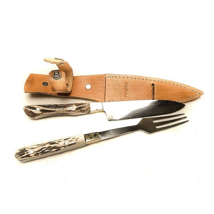 Patagonia Leather Deer Antler Fork and Knife Set CUCH45