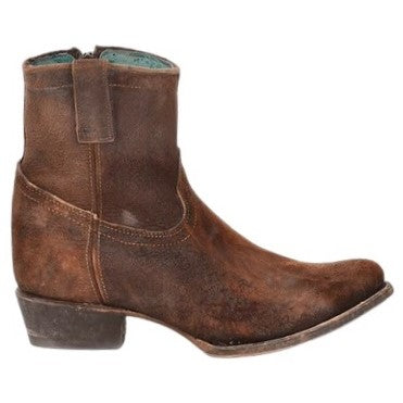 Corral Brown Suede Distressed Women's Bootie C1064
