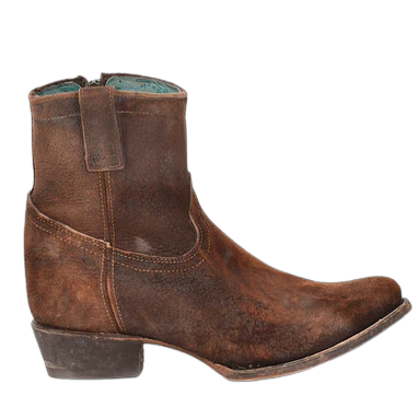 Corral Brown Suede Distressed Women's Bootie C1064