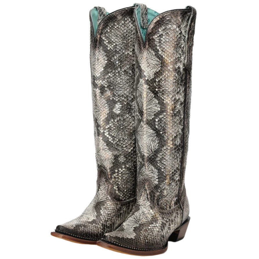 Corral Tall Python Floral Stamp Women’s Boot A5020