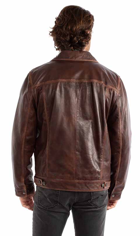Scully Leather Jean Jacket Washed Lamb 1055 116 Cognac
