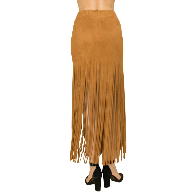 Vocal Suede Fringe Maxi Women's Skirt IM2545SK
