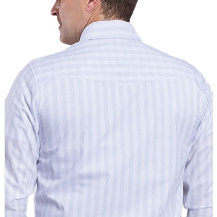 Stetson Classic Blue Stripe Men’s Western Snap 11-001-0476-9367