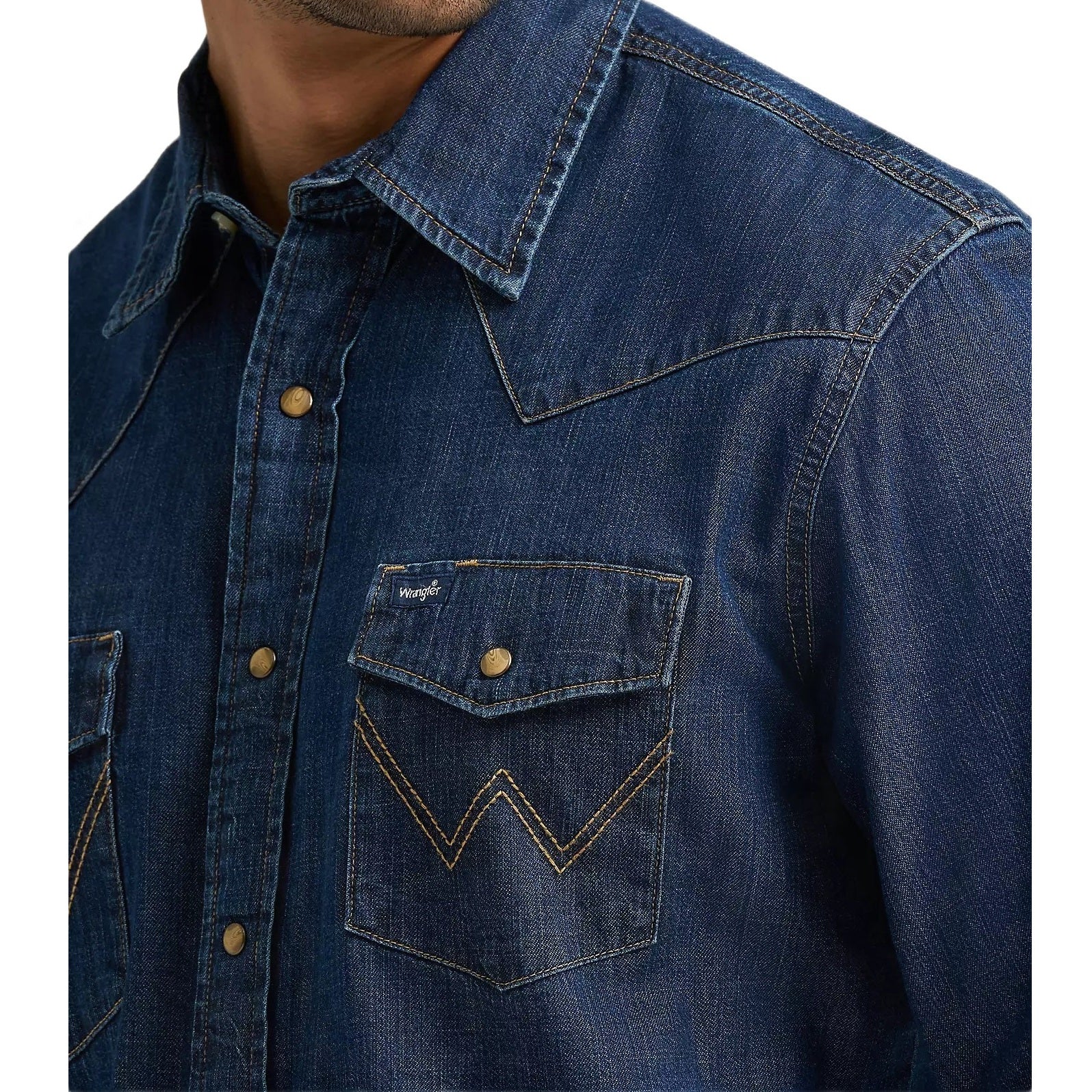 Wrangler Classic Denim Dark Wash Men's Western Snap 112361700
