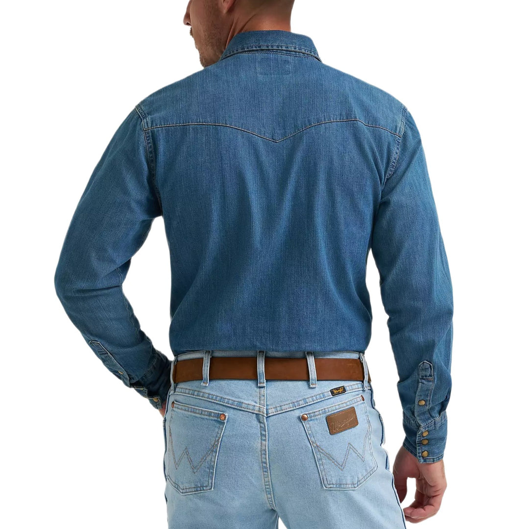 Wrangler Classic Denim Mid Wash Men's Western Snap 112361701