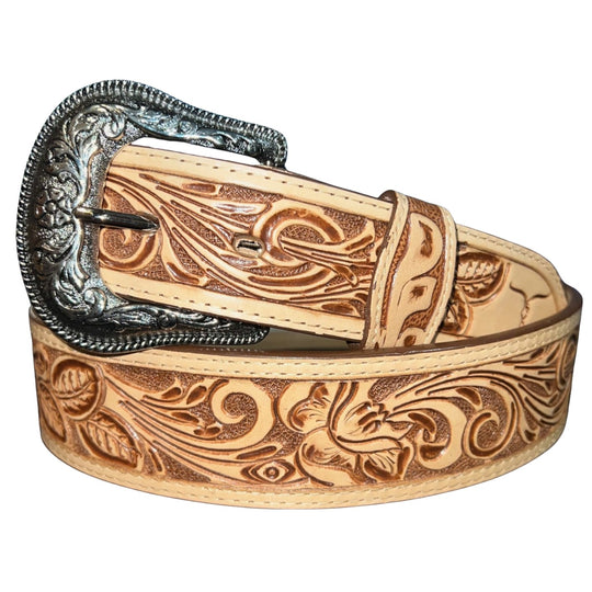 Jaac Arnold Signature Tooled Cream Belt 8195