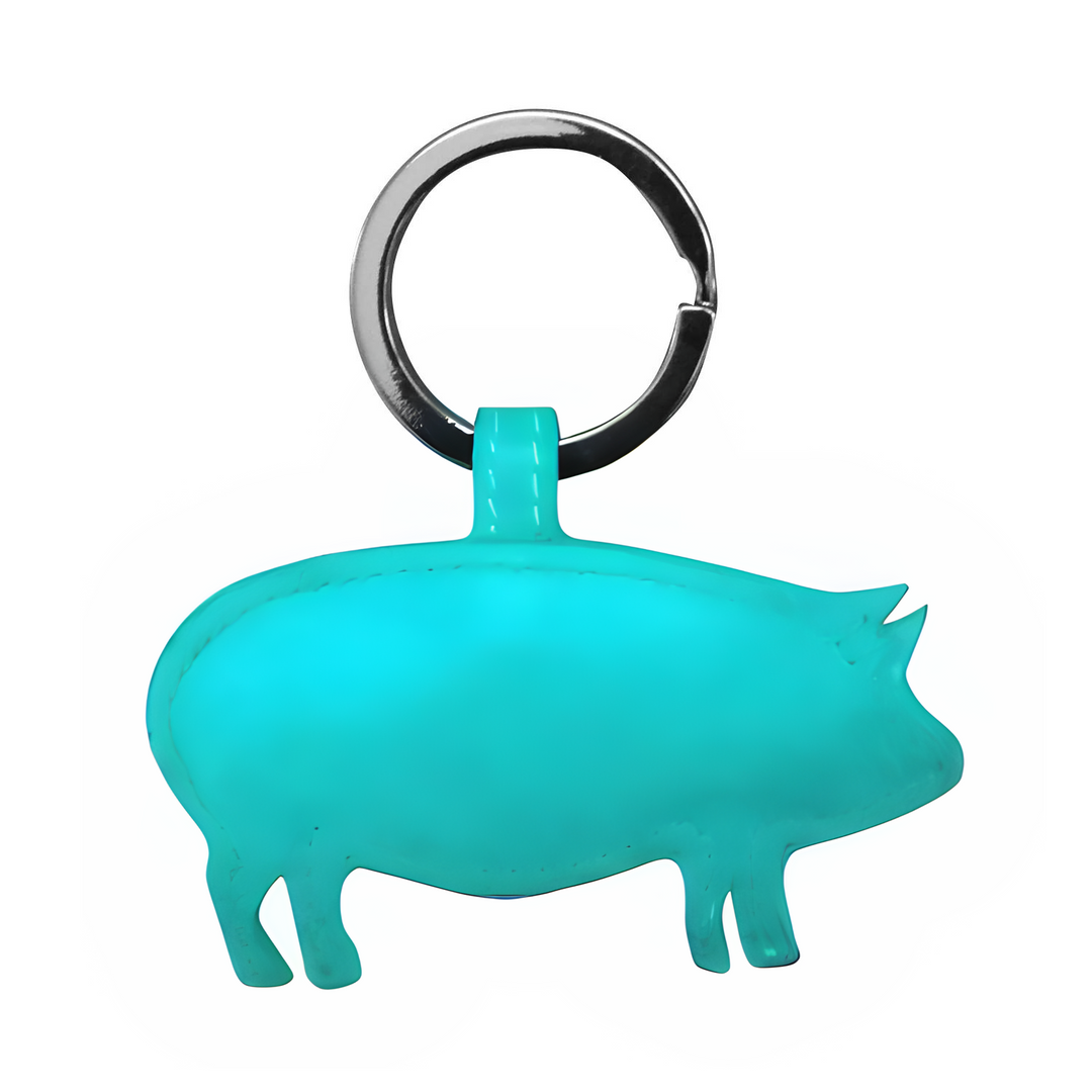 ili Pig Charm Key Chain Turquoise 6176