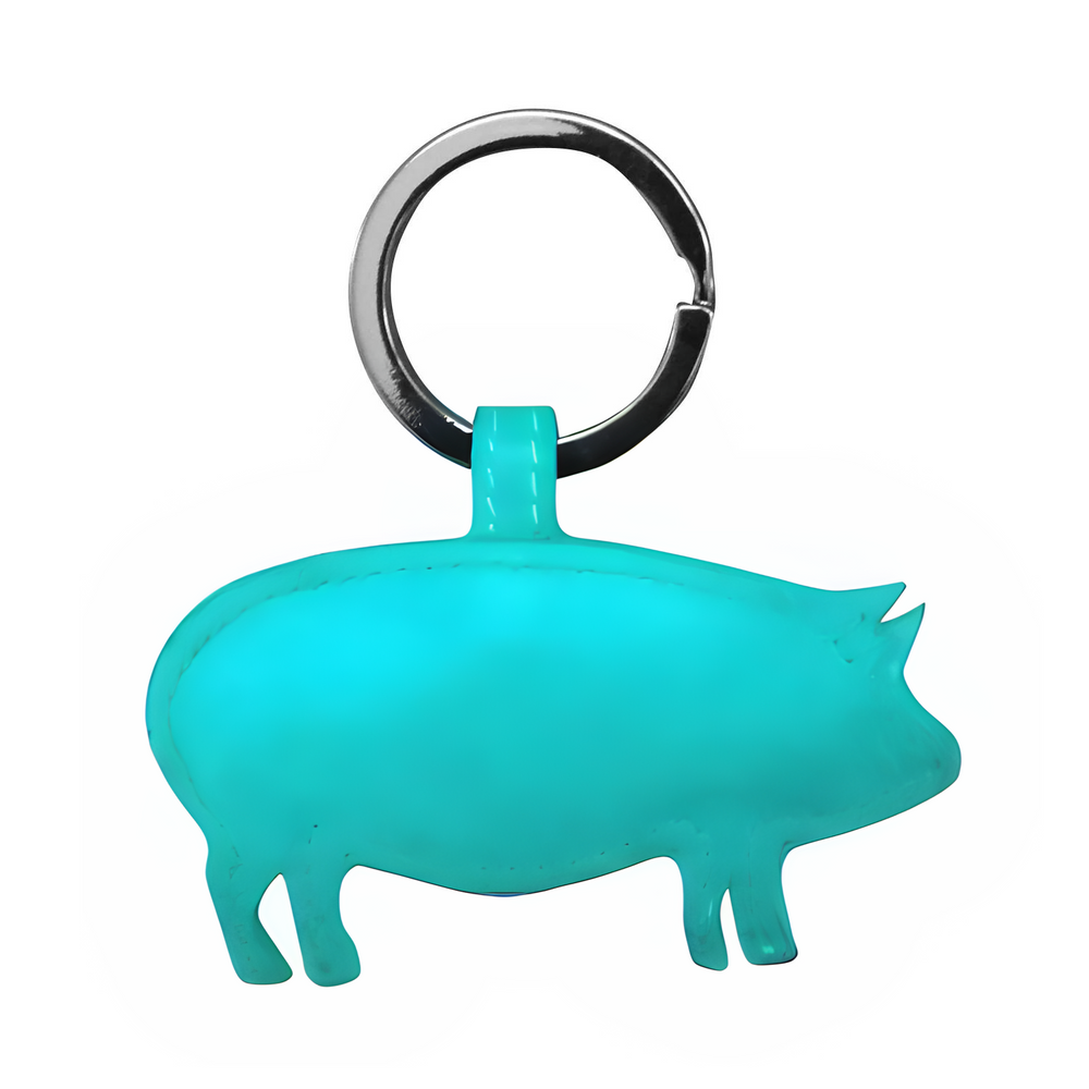 ILI Pig Charm Key Chain Turquoise 6176