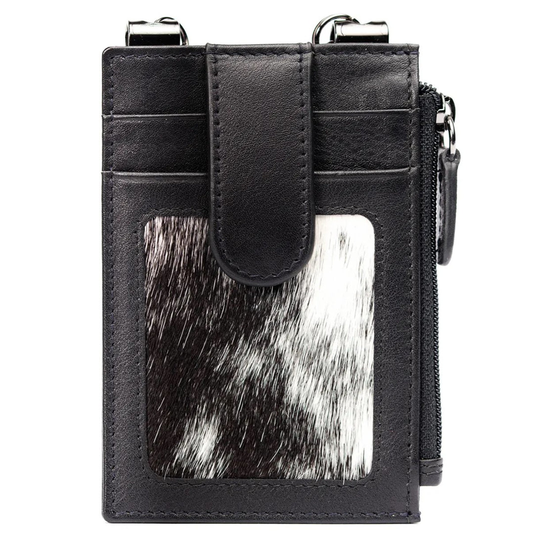 Sidekick Calf Hair Black Wallet 1070H-V2