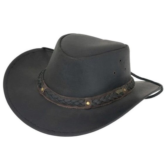 Outback Wagga Wagga Black Leather Hat 1367