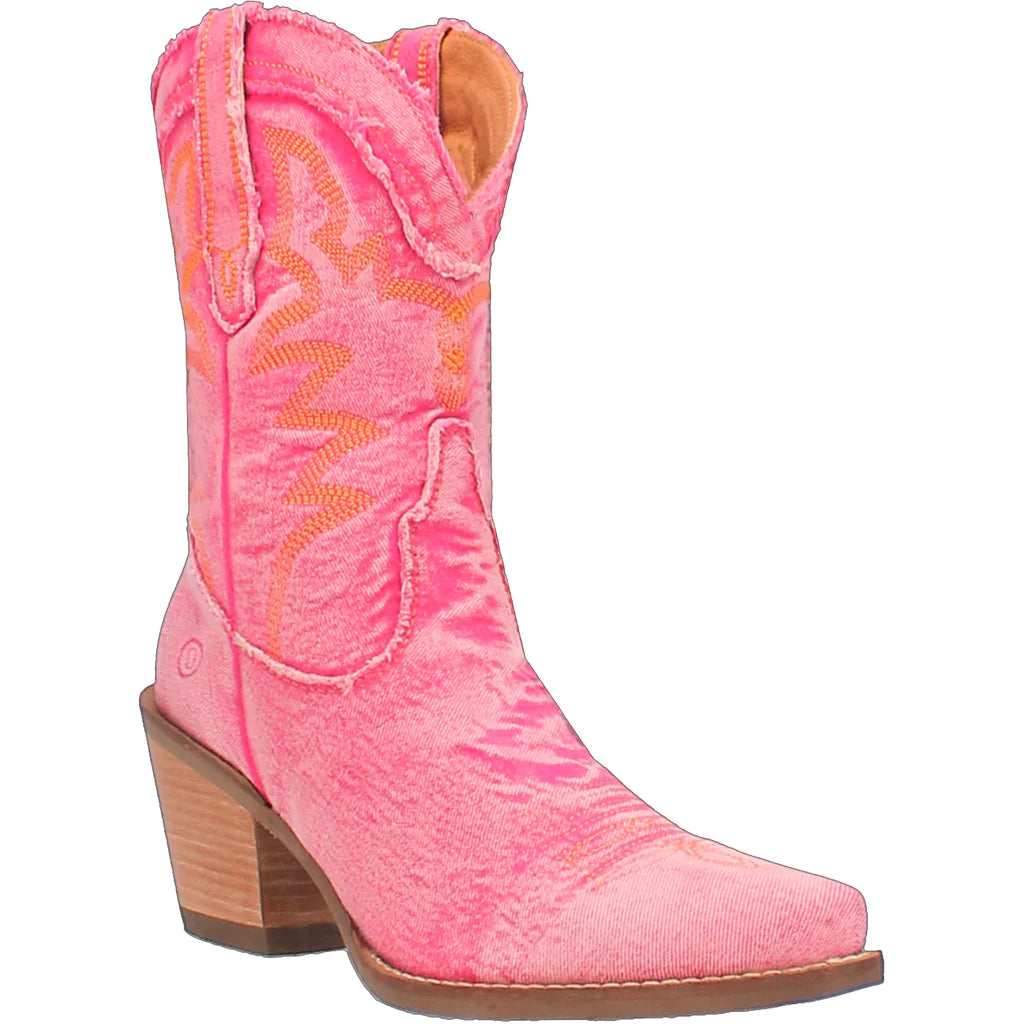 Dingo Dolly Denim Pink Women's Bootie DI950