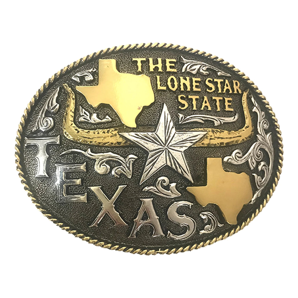 AndWest Two Texas Lone Star State Buckle HER002