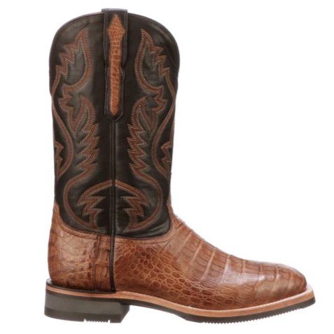 Lucchese Rowdy Saddle Brown Caiman Men's Boot M4554